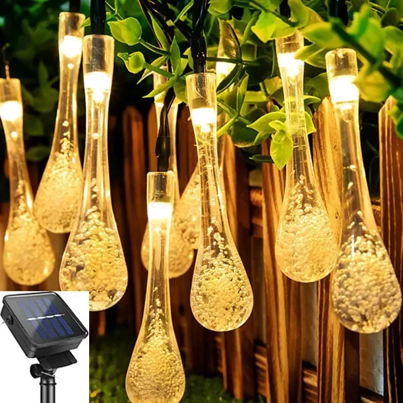 Waterproof Water droplets Solar String Lights led